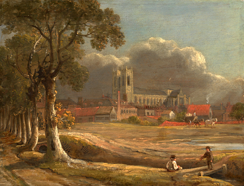 Detail of Westminster Abbey from Tothill Fields London by John Varley
