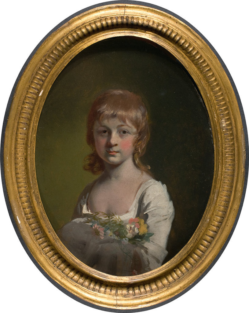 Detail of Girl with a Bouquet of Flowers by Henry Walton