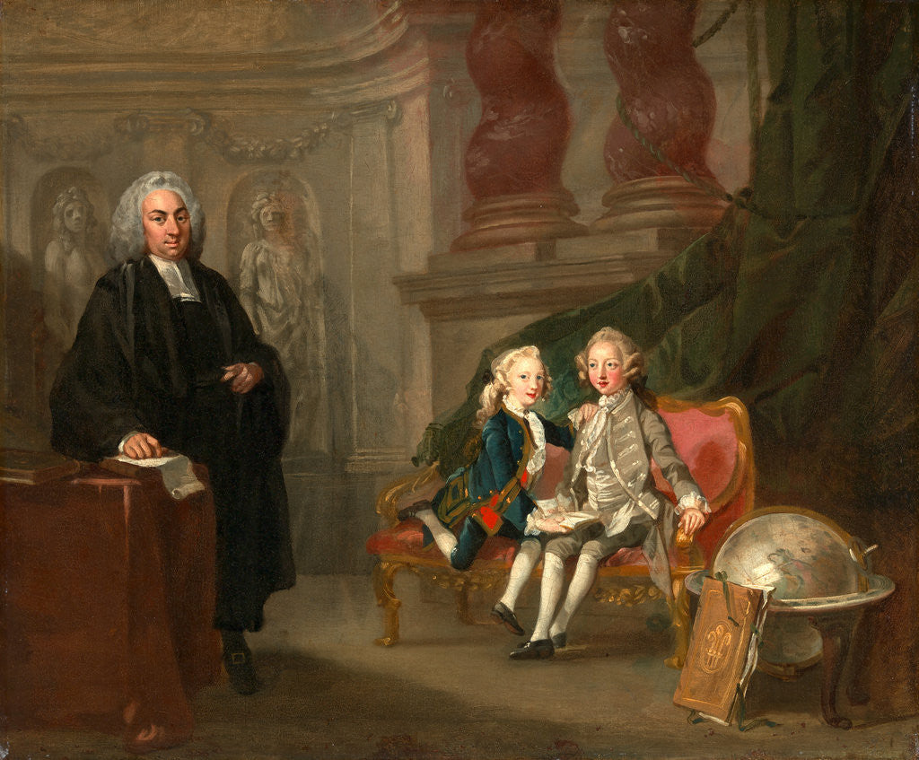 Detail of Prince George and Prince Edward Augustus, Sons of Frederick, Prince of Wales, with Their Tutor Dr. Francis Ayscough by Richard Wilson