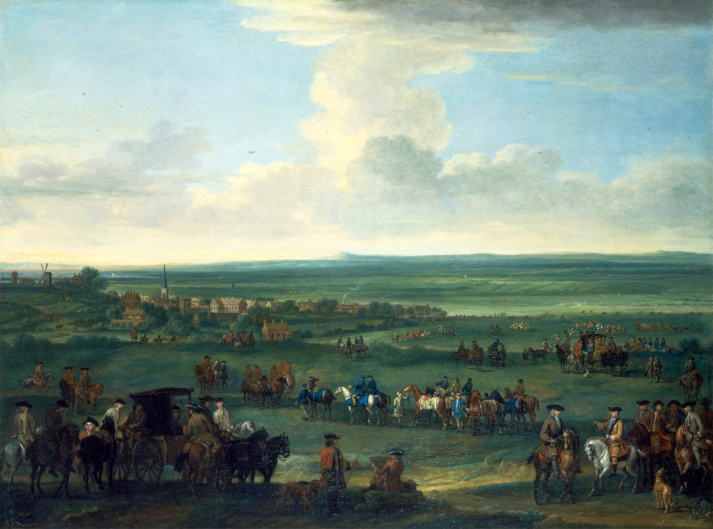 Detail of George I at Newmarket, 4 or 5 October, 1717 Race Meeting on New Market by John Wootton