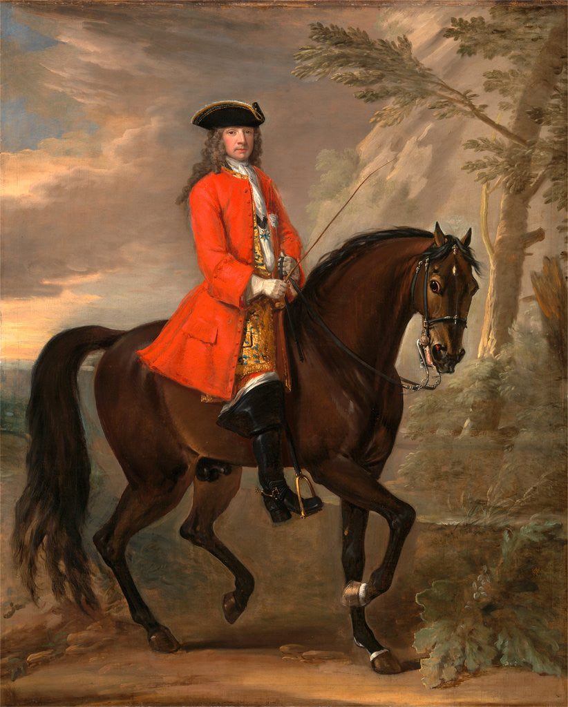 Detail of Portrait of a Man on Horseback An Unknown Man on Horseback by John Wootton