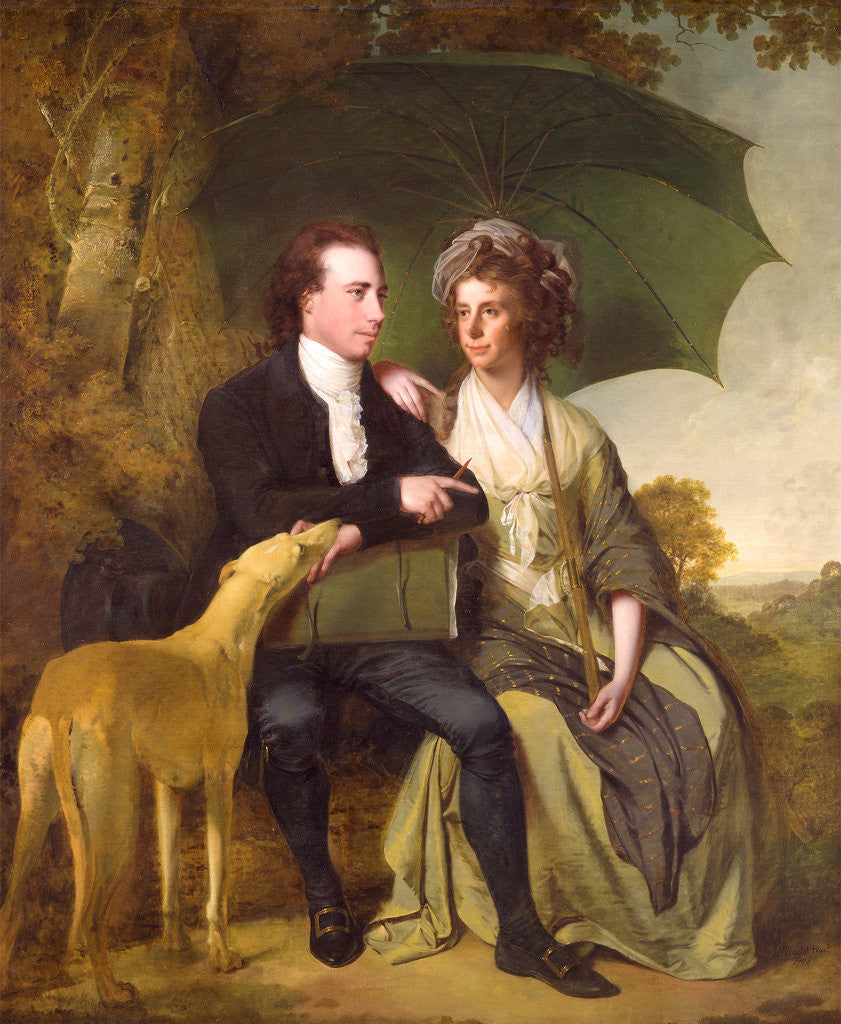 Detail of The Rev. and Mrs. Thomas Gisborne, of Yoxhall Lodge, Leicestershire by Joseph Wright of Derby