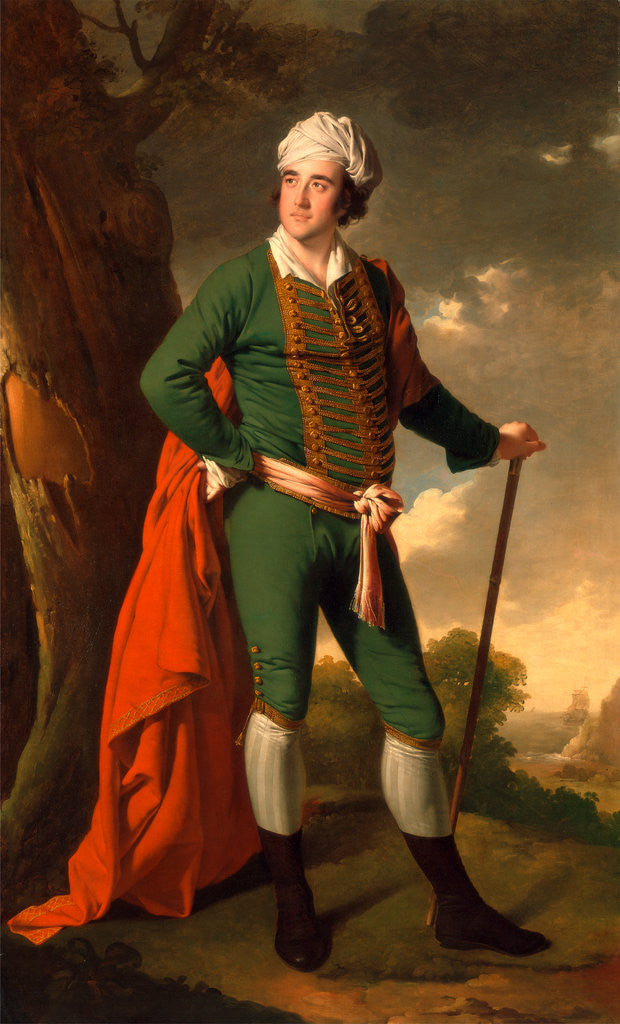 Detail of Portrait of a Man, Known as the 'Indian Captain' by Joseph Wright of Derby