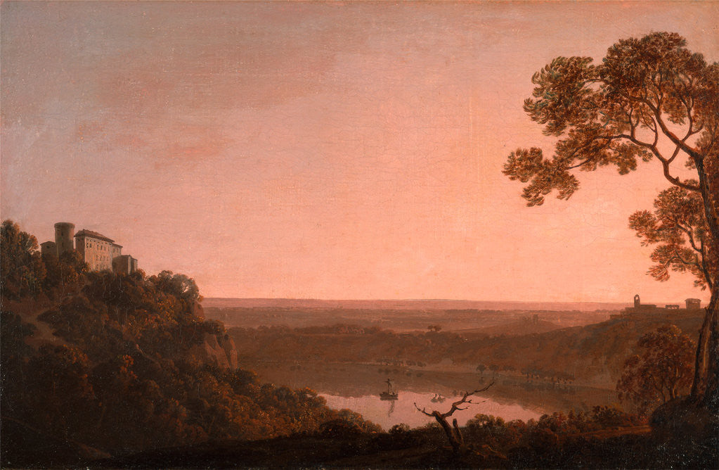 Detail of Lake Nemi by Joseph Wright of Derby