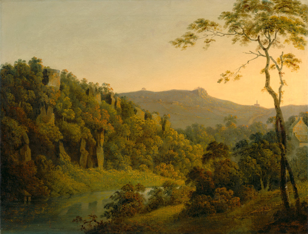 Detail of Matlock Dale, looking toward Black Rock Escarpment by Joseph Wright of Derby