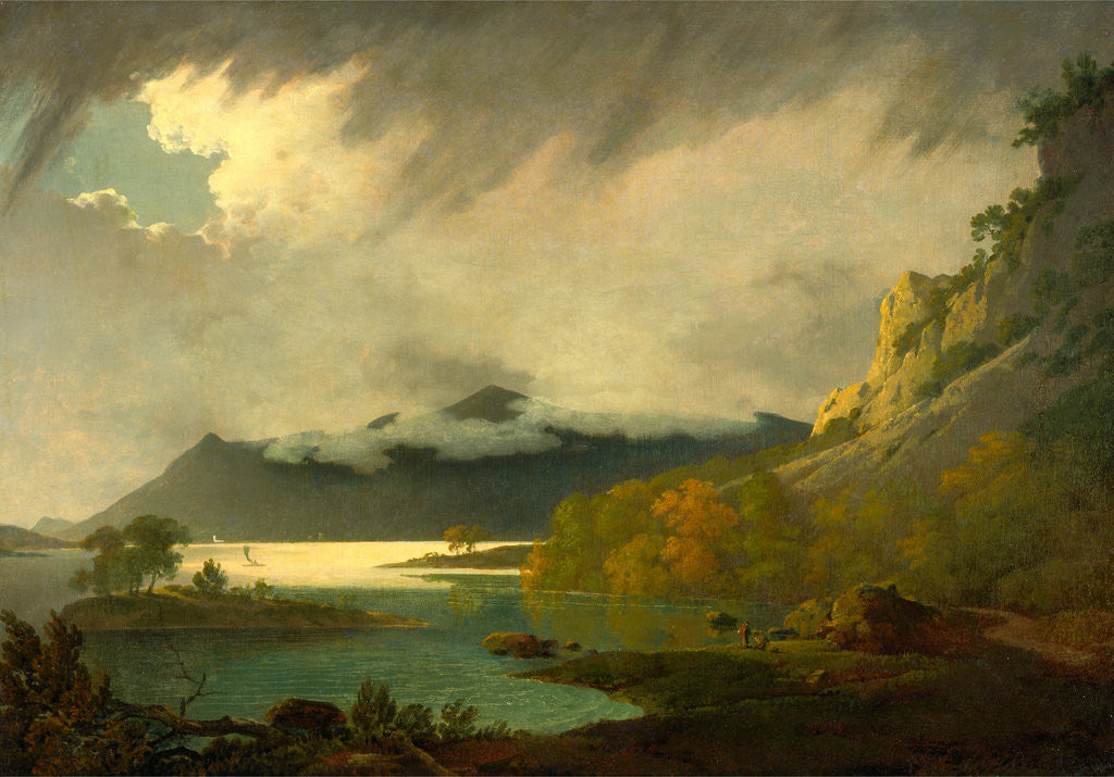 Detail of Derwent Water, with Skiddaw in the distance by Joseph Wright of Derby