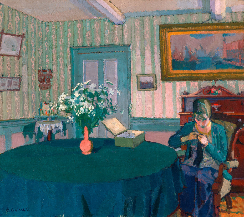 Detail of Sylvia Darning by Harold Gilman