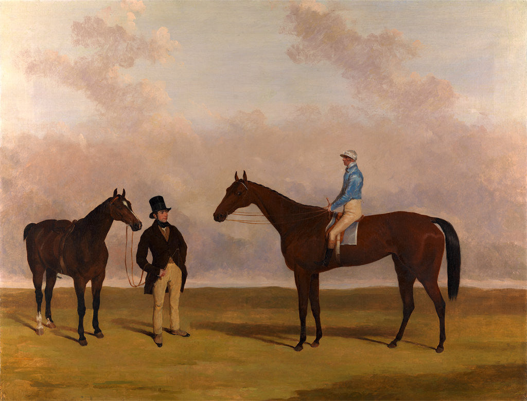 Detail of Crucifix' with John Day Up Crucifix, Winner of the oaks 1840, with John Barham Day Up by Harry Hall