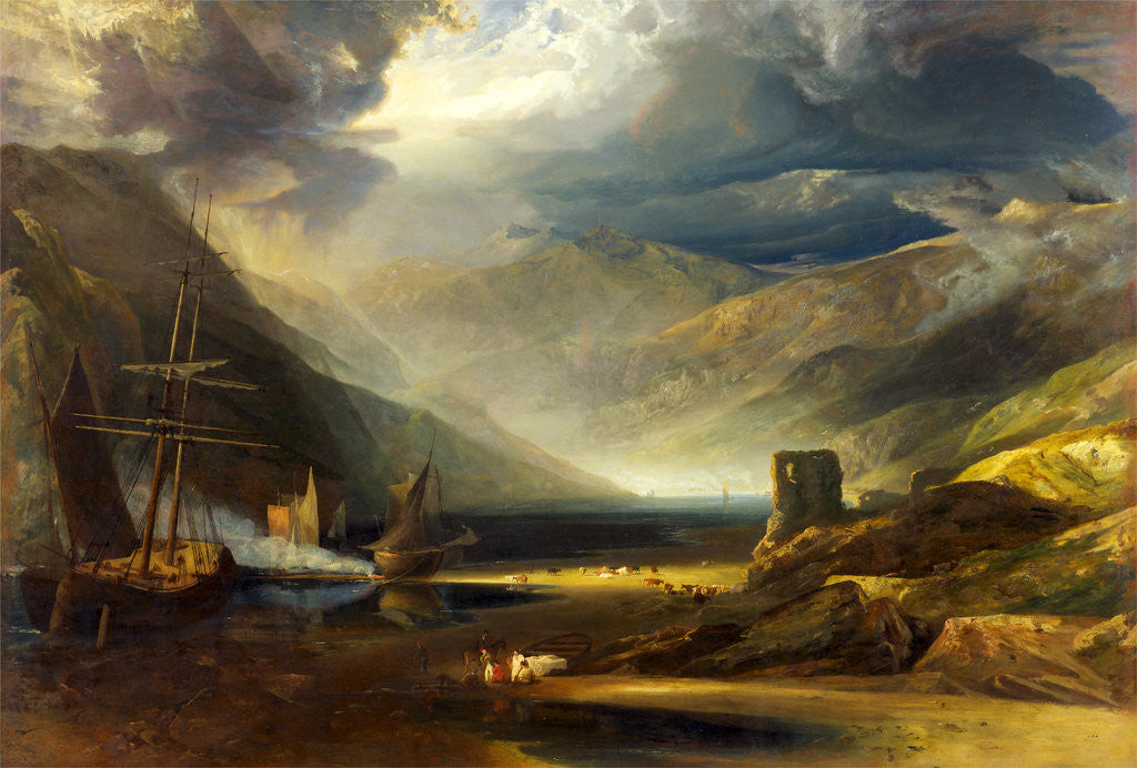 Detail of A Scene on the Coast, Merionethshire - Storm Passing Off by Anthony Vandyke Copley Fielding