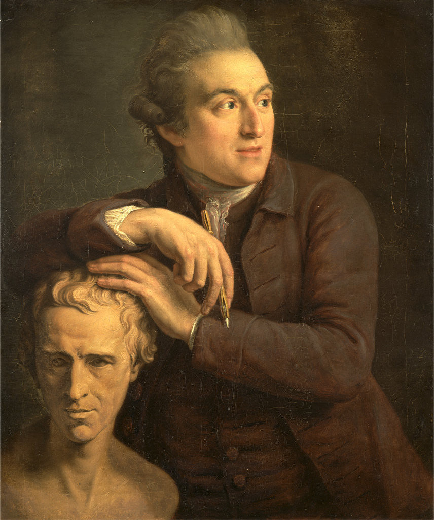 Detail of Joseph Nollekens with His Bust of Laurence Sterne by John Francis Rigaud