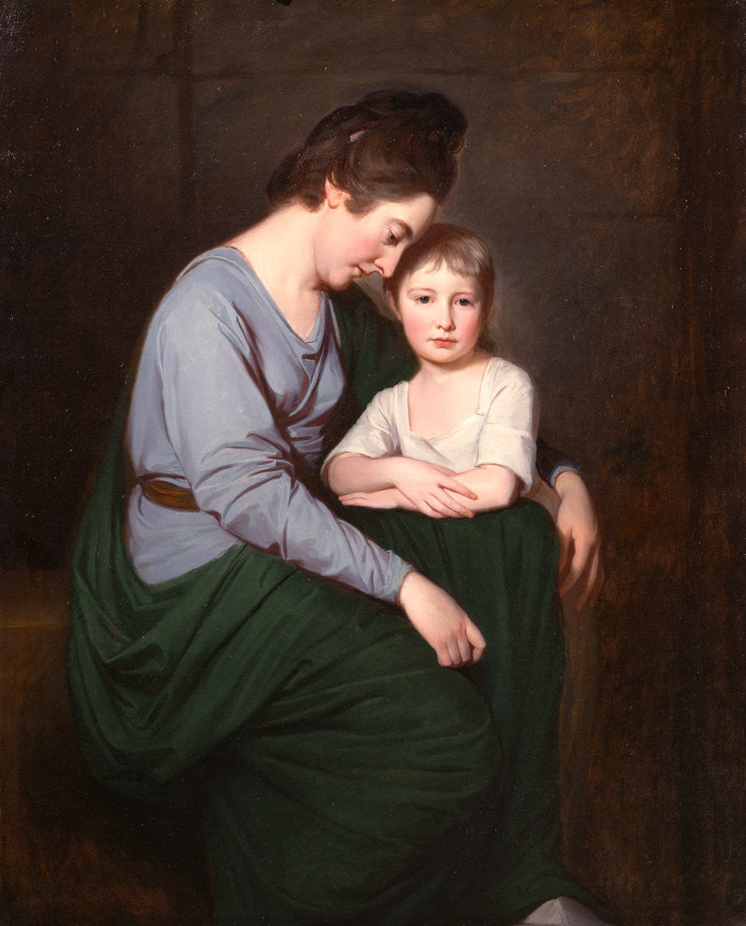 Detail of Ann Wilson with Her Daughter, Sybil Portrait of Mrs. George Wilson and her Daughter by George Romney