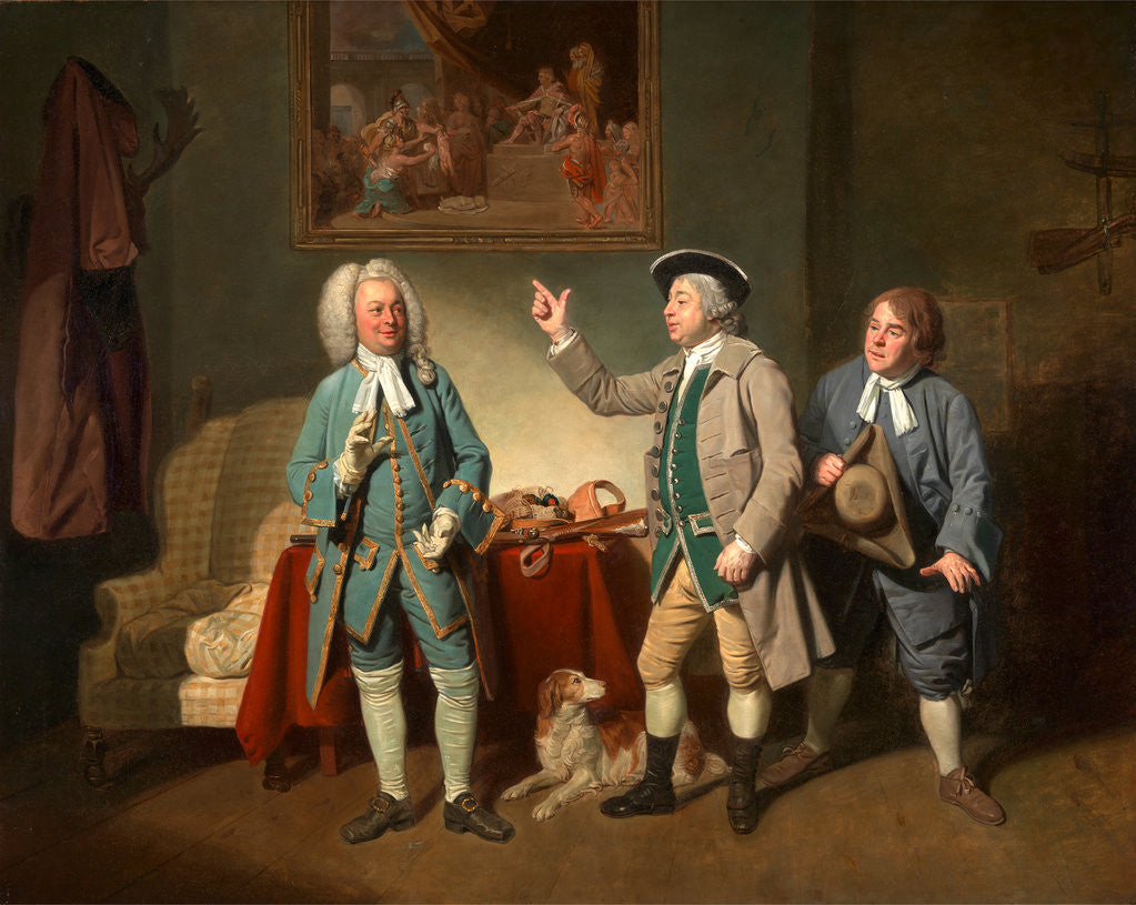 Detail of Edward Shuter, John Beard, and John Dunstall in Isaac Bickerton's 'Love in a Village' by Johan Joseph Zoffany