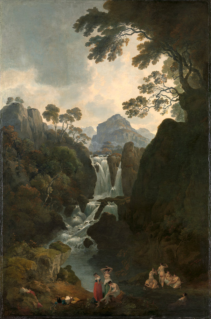 Detail of A Waterfall with Bathers by Julius Caesar Ibbetson