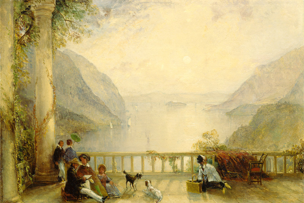 Detail of Figures on a Balcony, probably at Westpoint by Thomas Creswick