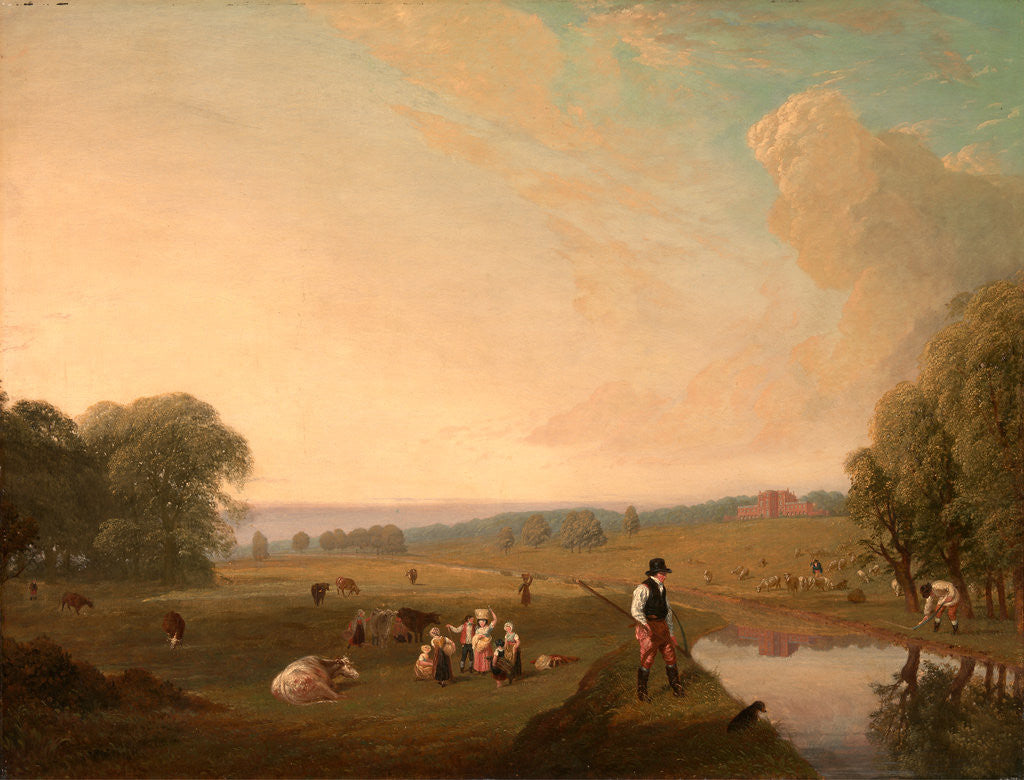 Detail of A View of Theobald's Park, Hertfordshire by John James Chalon