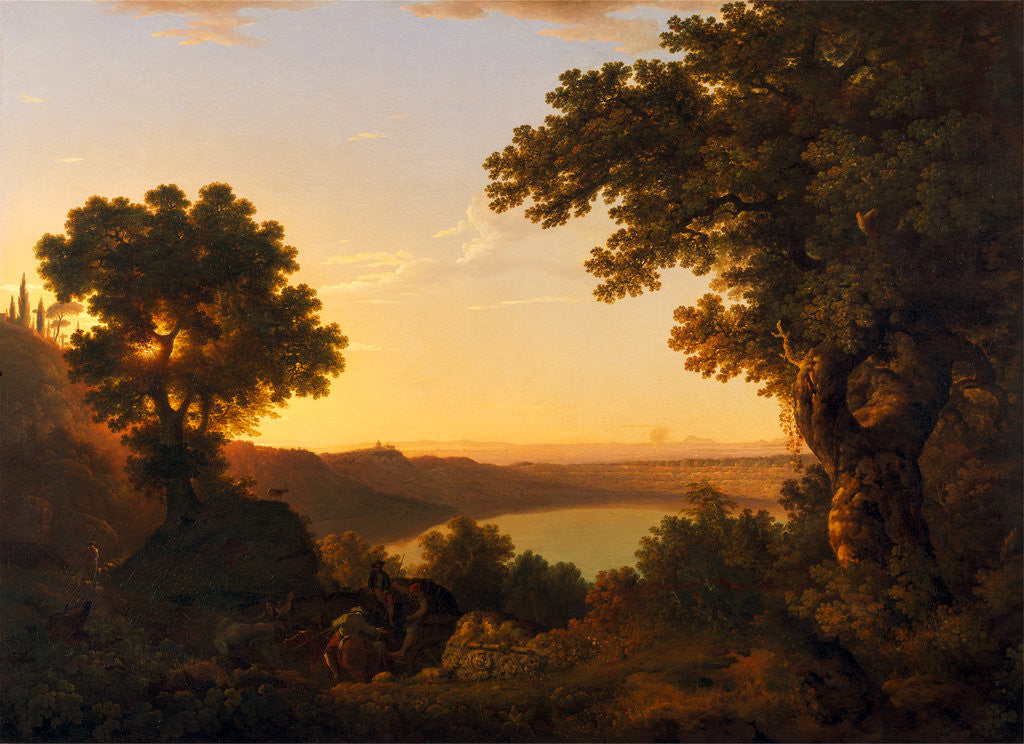 Detail of Lake Albano, Italy by Thomas Jones