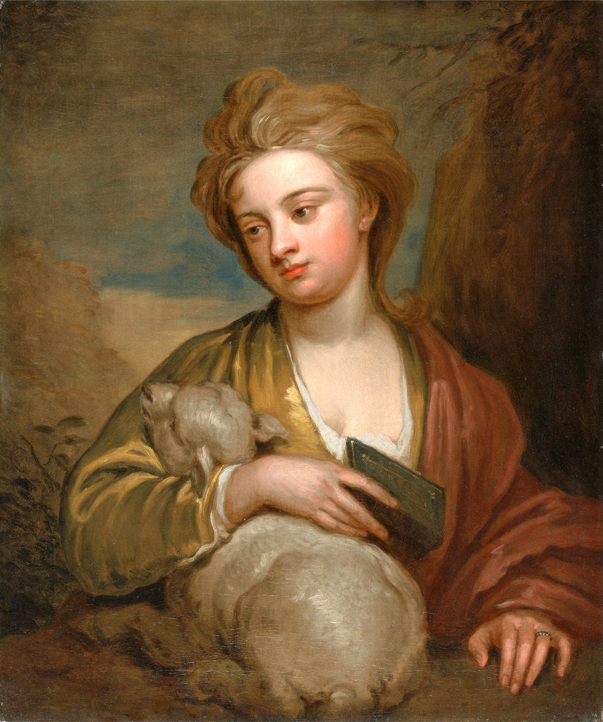 Detail of Portrait of a Woman as St. Agnes, Traditionally Identified as Catherine Voss Miss Voss as St. Agnes by Sir Godfrey Kneller