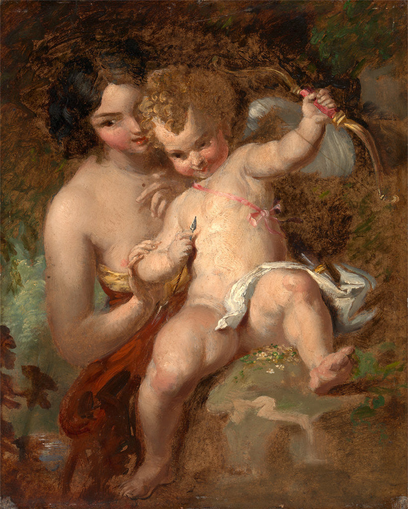 Detail of Cupid Armed Venus and Cupid by William Hilton