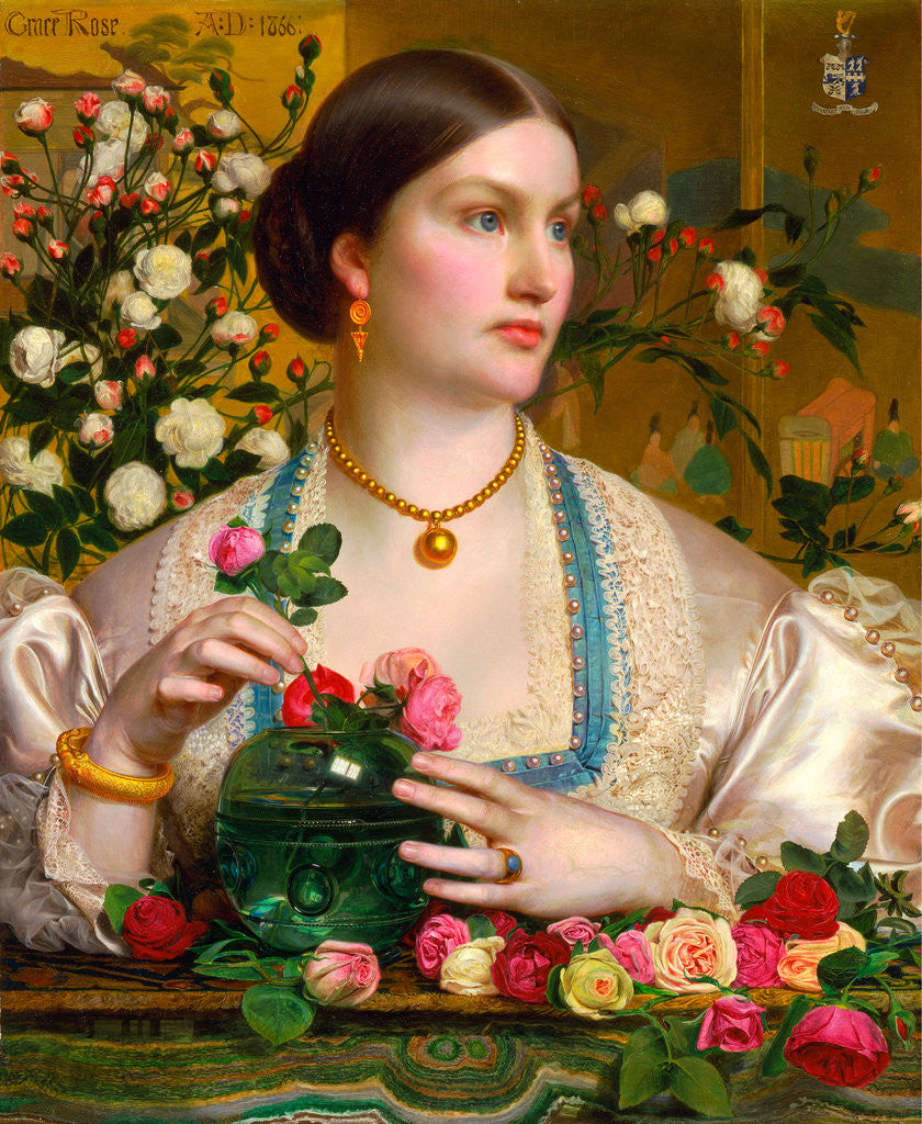 Detail of Grace Rose by Frederick Sandys