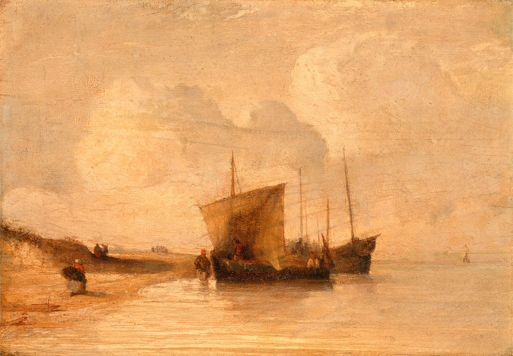 Detail of Normandy Coast, France by Richard Parkes Bonington