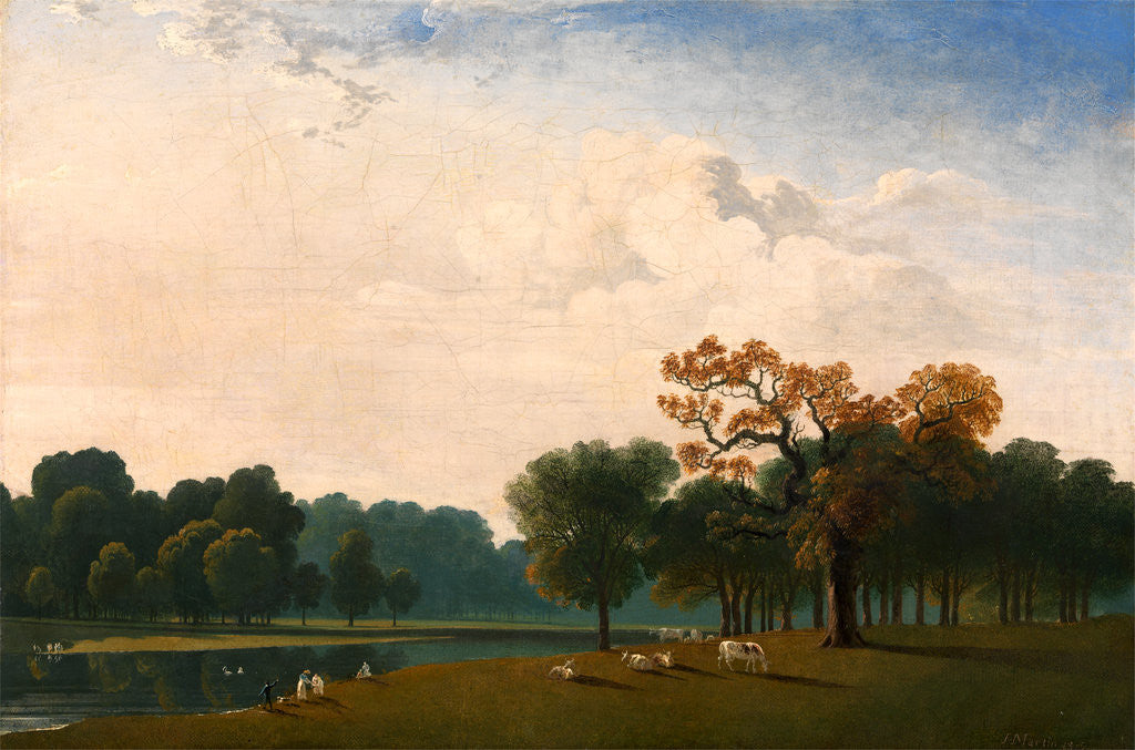Detail of Kensington Gardens London A view of the serpentine by John Martin
