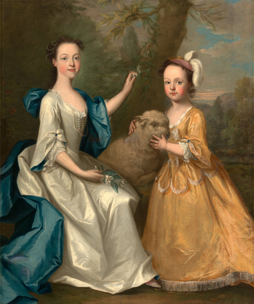 Detail of Young Women with a Lamb by Thomas Hudson