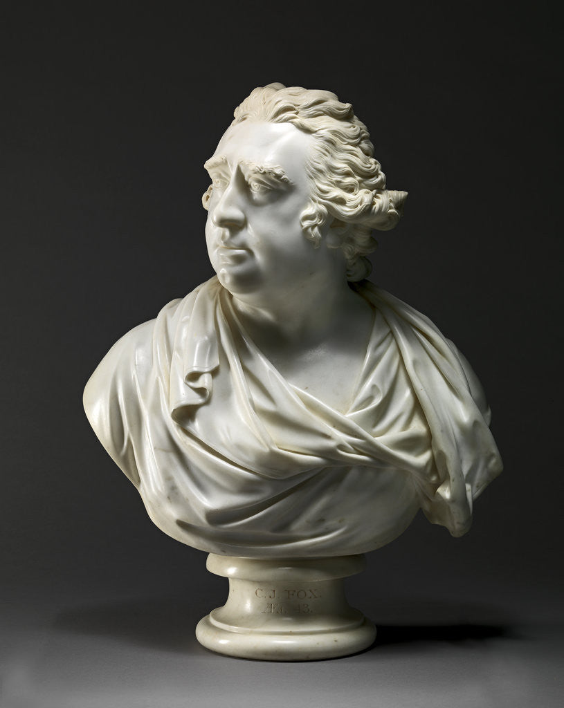 Detail of Sculpture, Charles James Fox by Joseph Nollekens