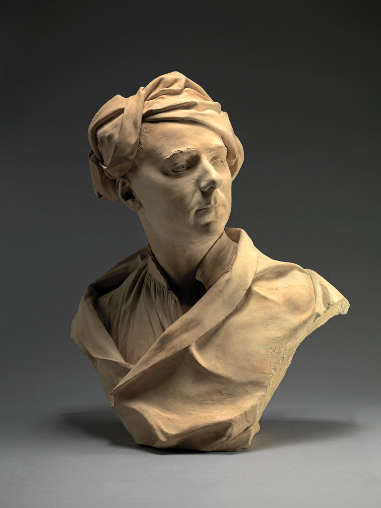 Detail of Bust of a Man, Probably Francis Hayman by Louis François Roubiliac