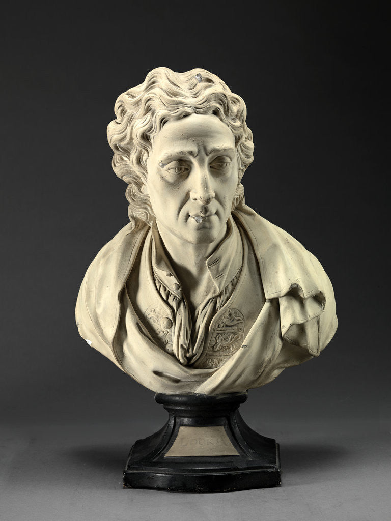 Detail of John Locke Engraved on plate on front of socle: LOCKE by Anonymous