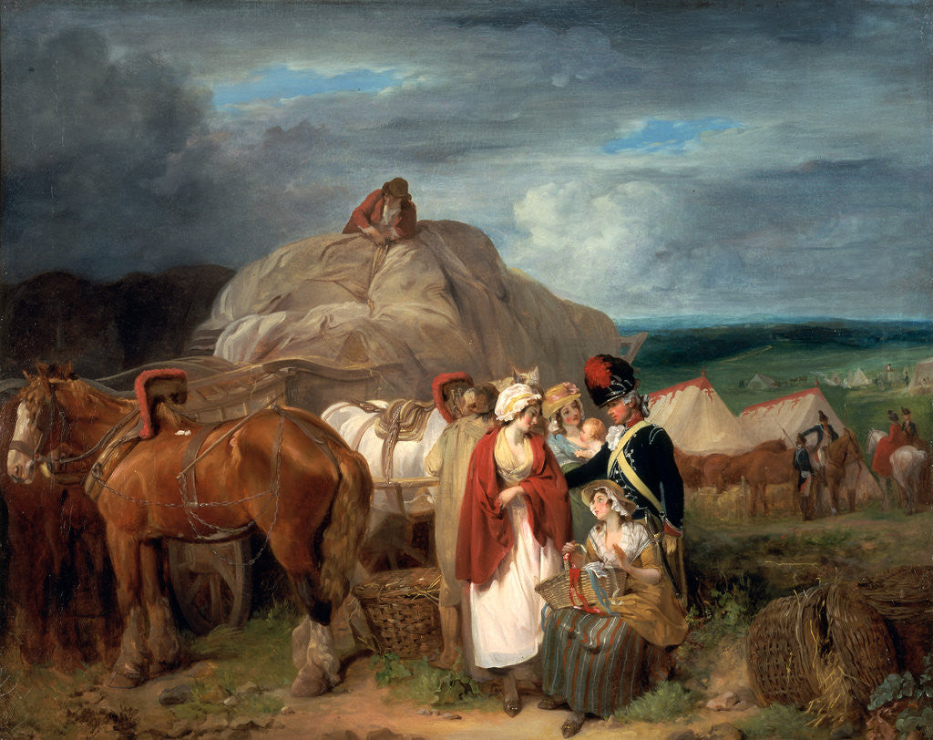 Detail of Soldier with Country Women Selling Ribbons, near a Military Camp by Francis Wheatley