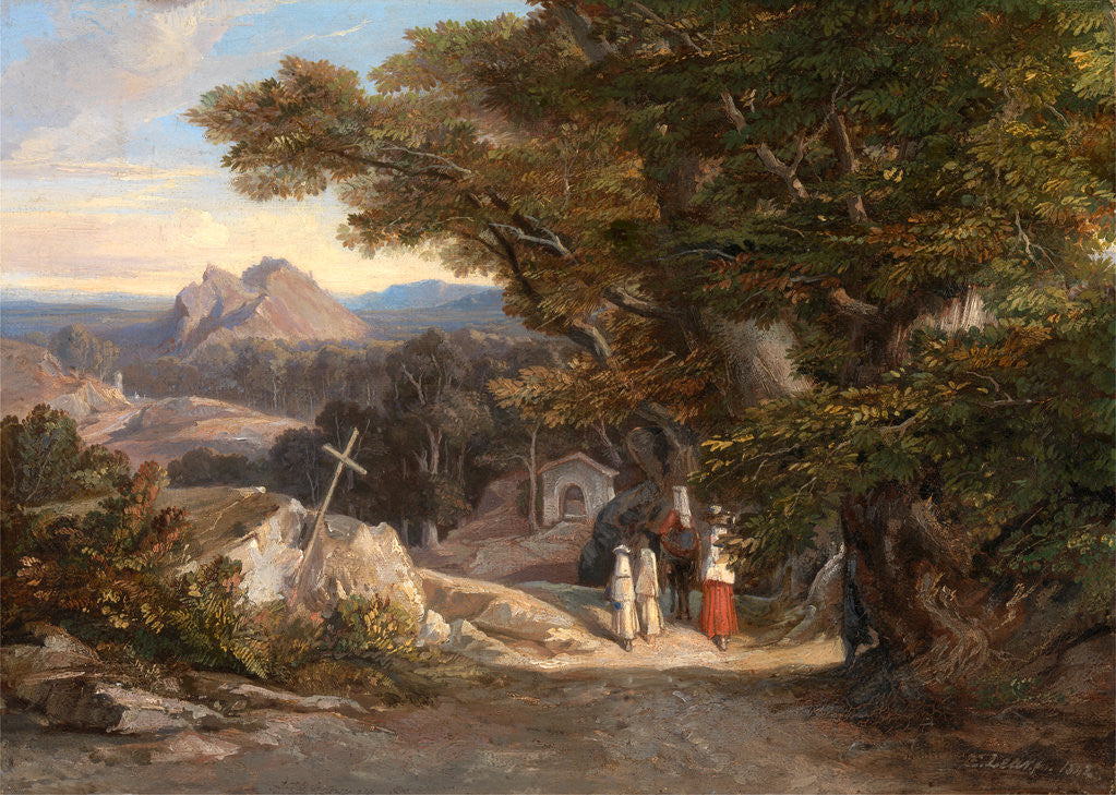 Detail of Between Olavano L'Civitella by Edward Lear