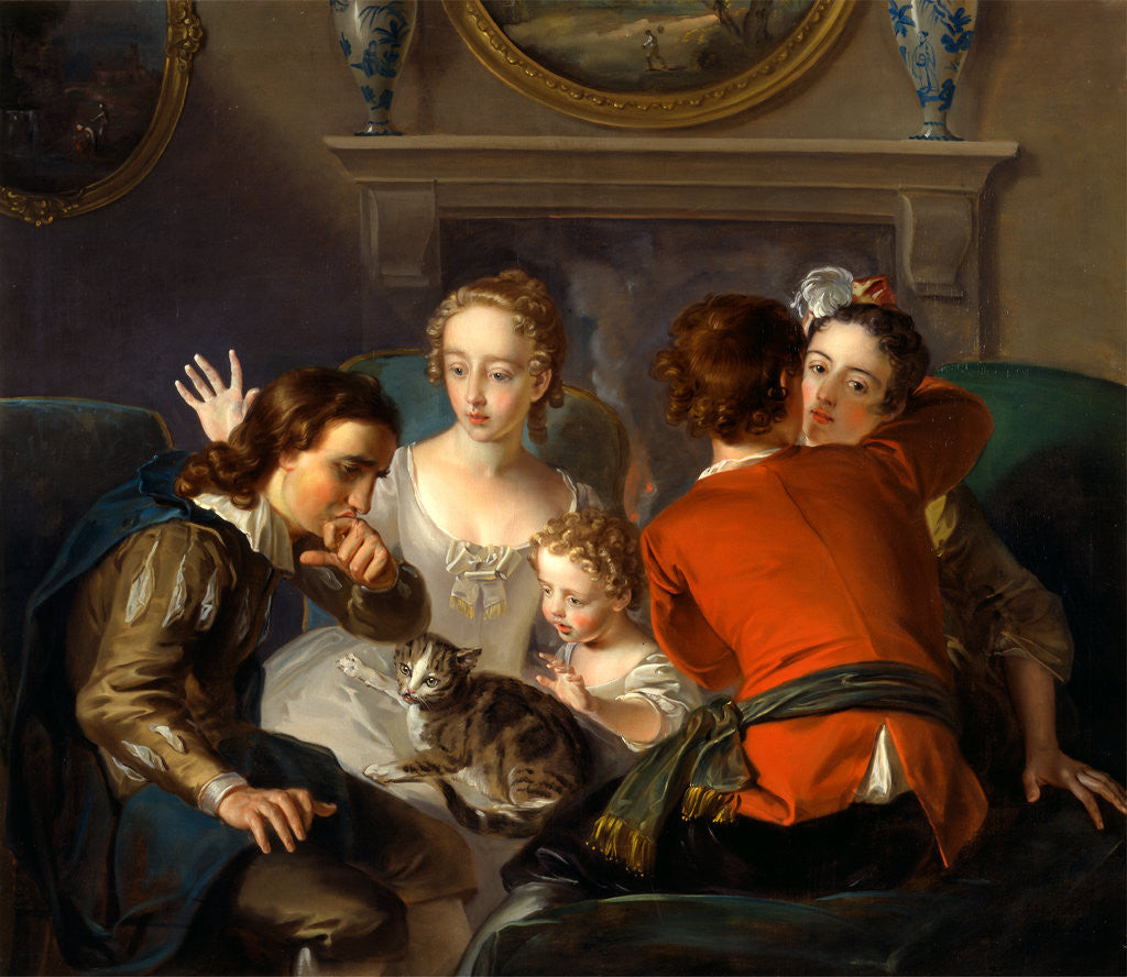 Detail of The Sense of Touch, Philippe Mercier by Philippe Mercier