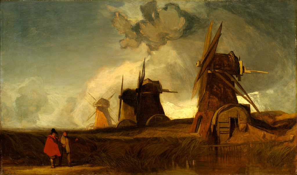 Detail of Drainage Mills in the Fens, Croyland, Lincolnshire by John Sell Cotman