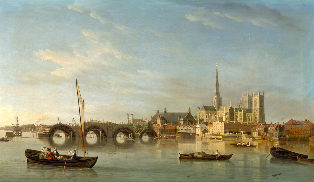 Detail of London, the Building of Westminster Bridge by Samuel Scott