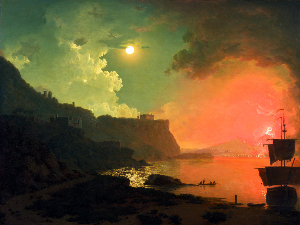 Detail of Vesuvius from Posillipo by Joseph Wright of Derby