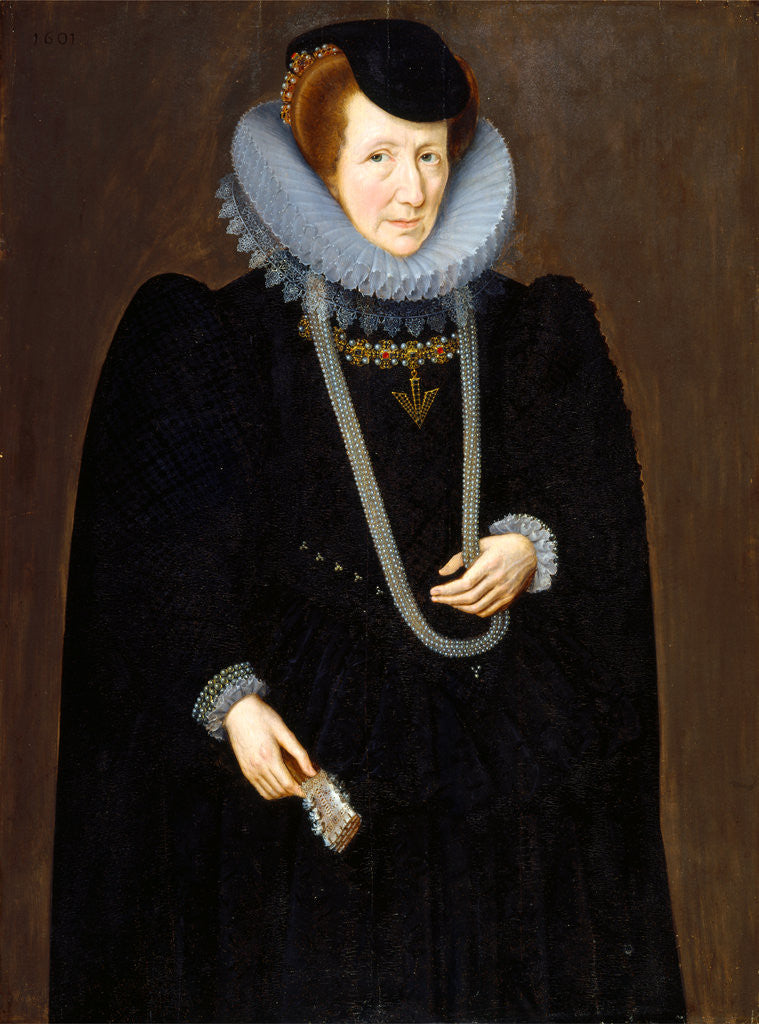 Detail of Portrait of a Woman, probably Mary, Lady Scudamore by Marcus Gheeraerts the Younger