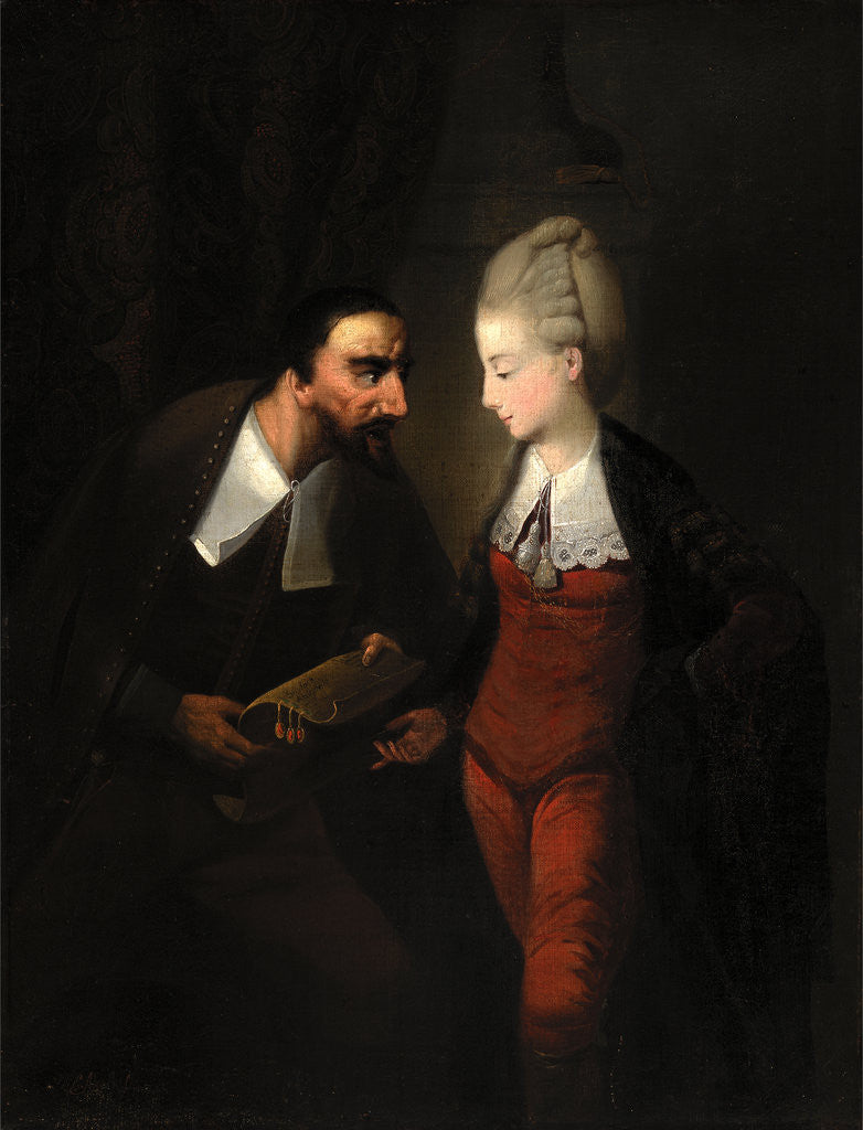 Detail of Portia and Shylock, from Shakespeare's The Merchant of Venice, IV, i by Edward Alcock