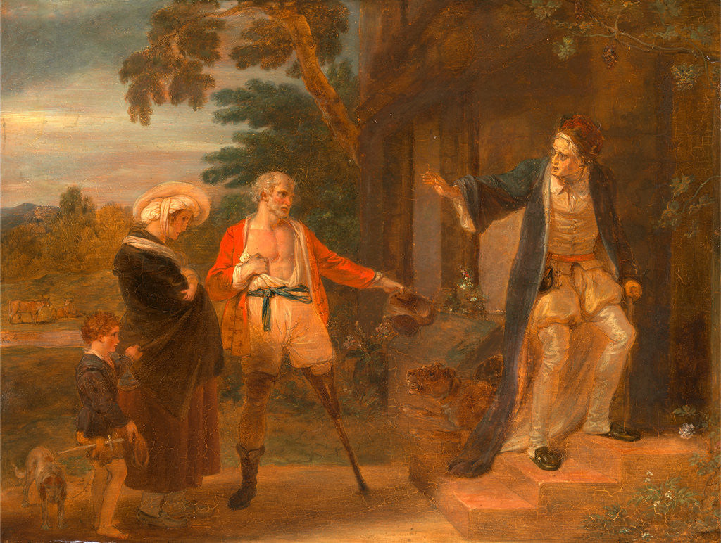 Detail of The Seven Ages of Man: The Pantaloon, 'As You Like It,' II, vii by Robert Smirke