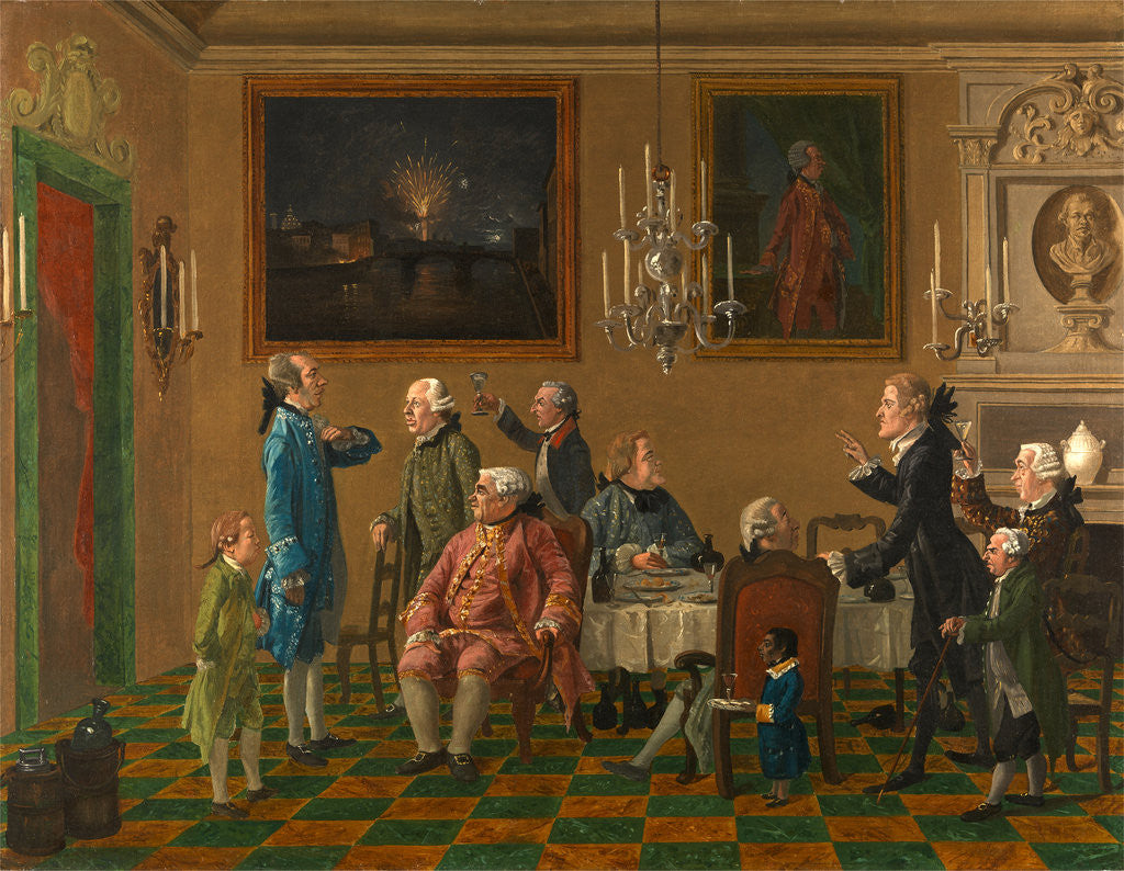 Detail of British Gentlemen at Sir Horace Mann's Home in Florence by Thomas Patch