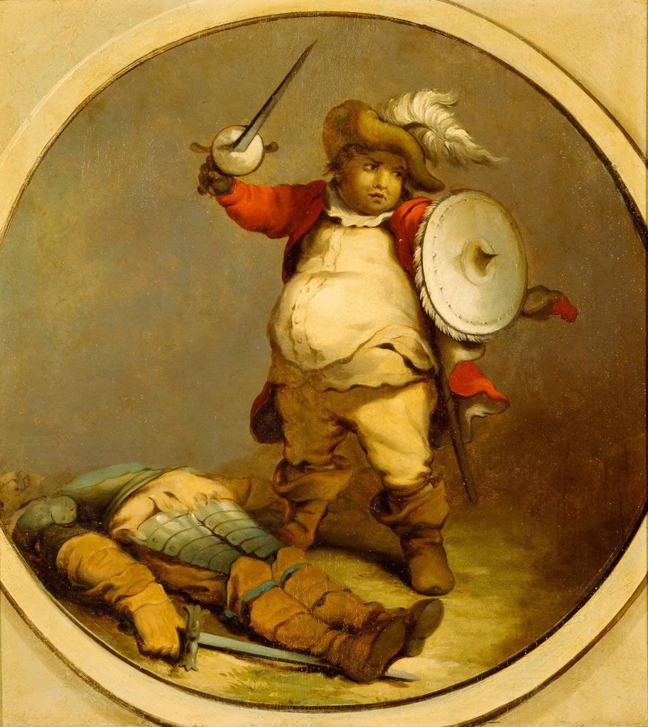 Detail of Falstaff with the Body of Hotspur by Philippe-Jacques de Loutherbourg