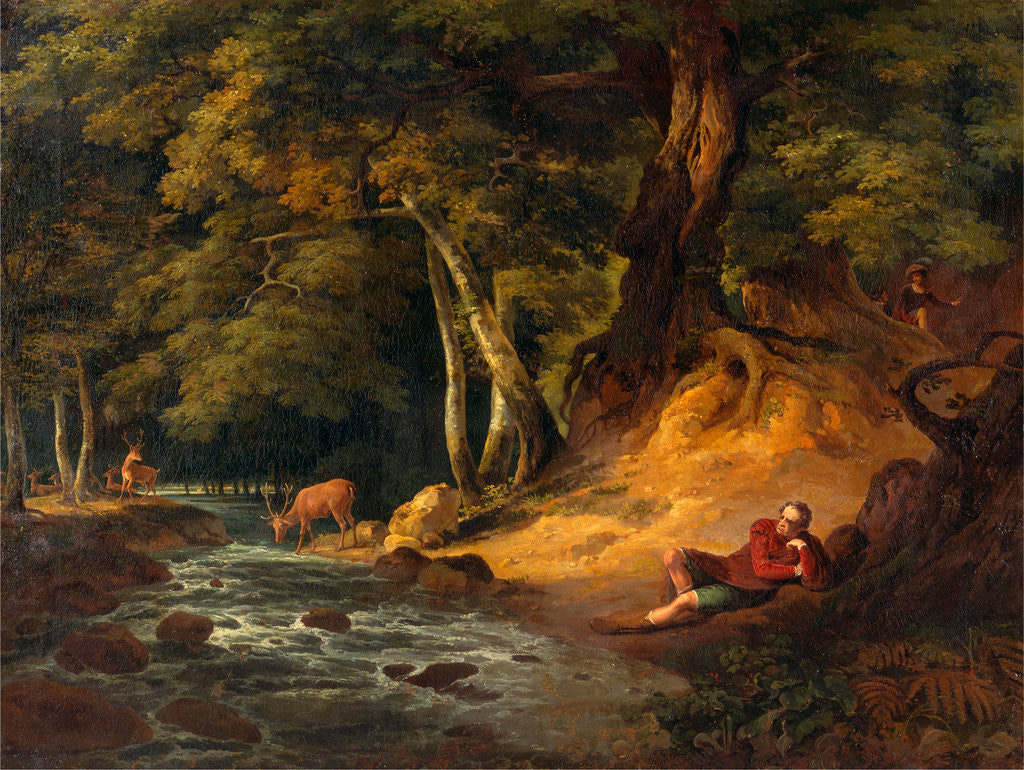 Detail of Jacques and the Wounded Stag by William Hodges