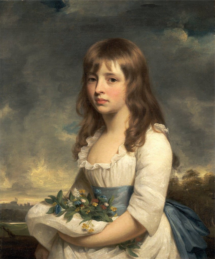 Detail of Portrait of a Girl An Unknown Girl by Sir William Beechey