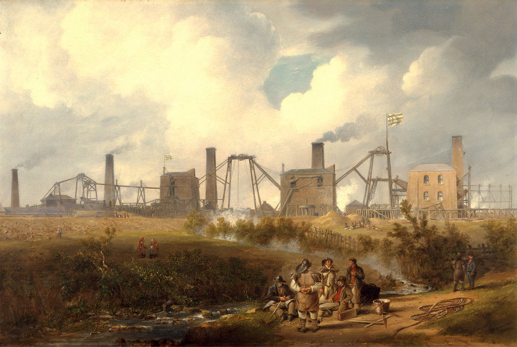 Detail of A View of Murton Colliery near Seaham, County Durham by John Wilson Carmichael