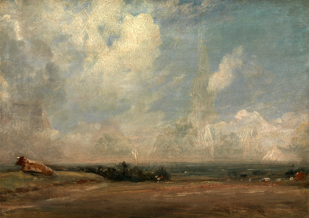 Detail of A View from Hampstead Heath (?), London by John Constable
