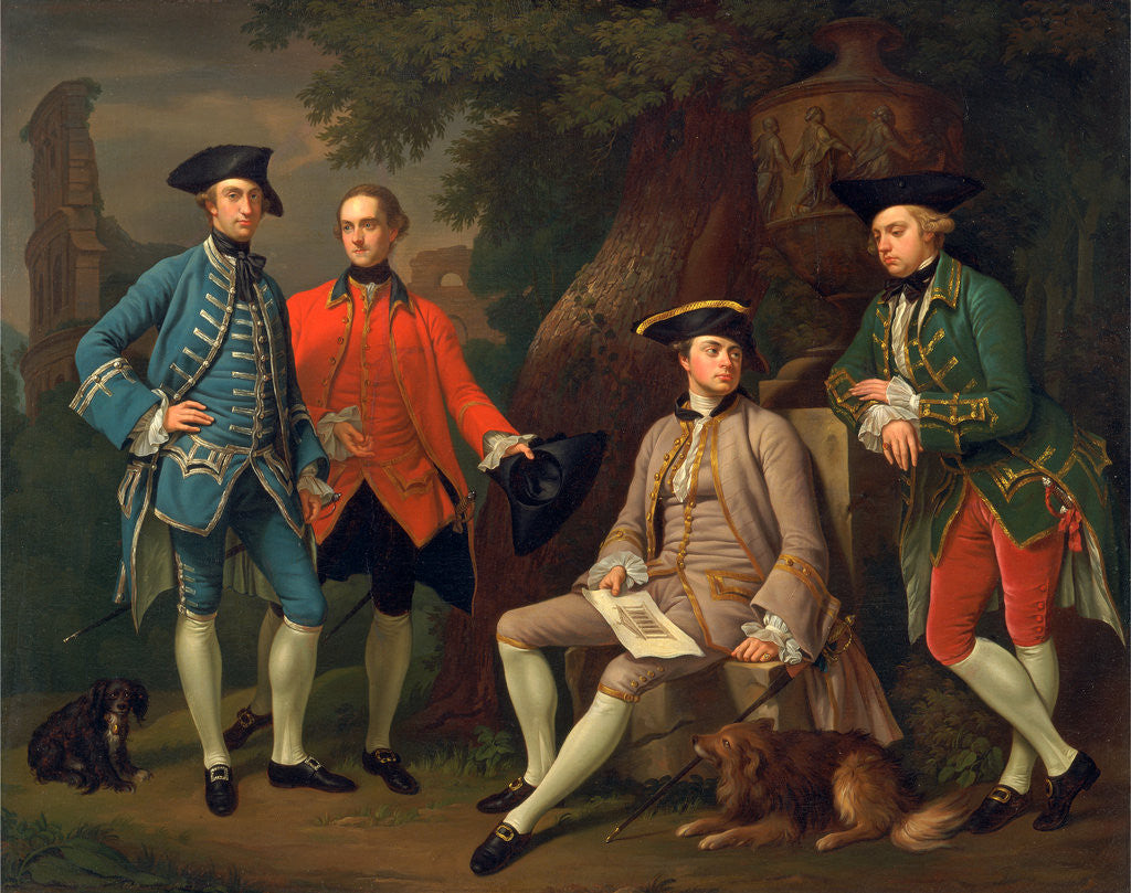 Detail of James Grant of Grant, John Mytton, the Hon. Thomas Robinson, and Thomas Wynne by Nathaniel Dance-Holland