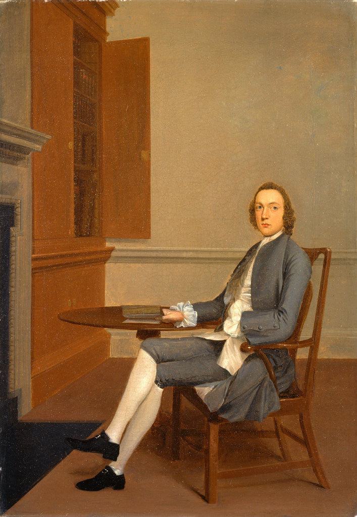 Detail of An Unknown Man Seated at a Table by Arthur Devis