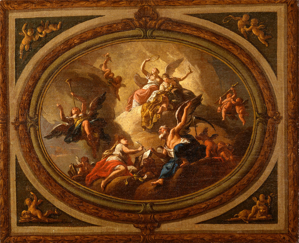 Detail of Sketch for an oval ceiling by Louis Laguerre