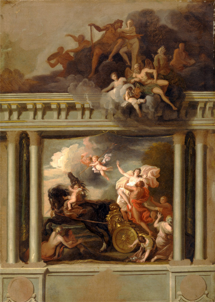 Detail of The Rape of Proserpine, design for the staircase of Devonshire House, London by Louis Laguerre