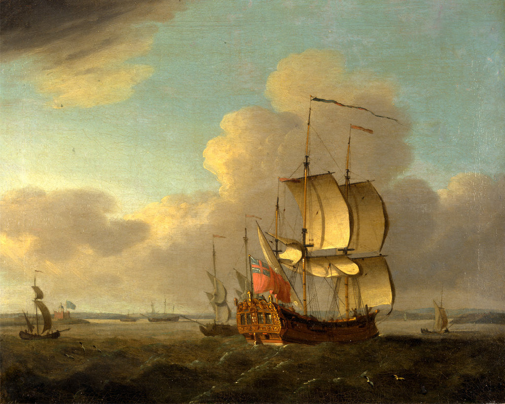 Detail of Shipping in the Thames Estuary, Thomas Mellish, ca.1748-1782 by Thomas Mellish