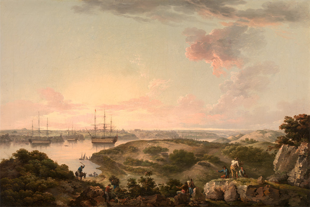 Detail of Port Mahon, Minorca with British Men-of-War at Anchor by John Thomas Serres